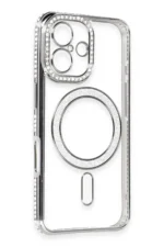 Uray store Apple iPhone 16 Kılıf Joke Simli Magneticsafe Kılıf - Gri - Görsel 3