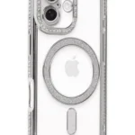 Uray store Apple iPhone 16 Kılıf Joke Simli Magneticsafe Kılıf - Gümüş