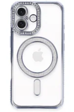 Uray store Apple iPhone 16 Kılıf Joke Simli Magneticsafe Kılıf - Mavi - Görsel 2