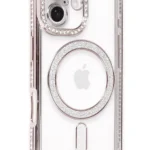 Uray store Apple iPhone 16 Kılıf Joke Simli Magneticsafe Kılıf - Pembe
