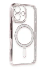 Uray store Apple iPhone 16 Kılıf Joke Simli Magneticsafe Kılıf - Pembe - Görsel 3