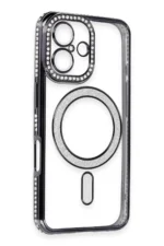 Uray store Apple iPhone 16 Kılıf Joke Simli Magneticsafe Kılıf - Siyah - Görsel 3