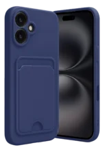 Uray store Apple iPhone 16 Kılıf Kelvin Kartvizitli Silikon - Lacivert