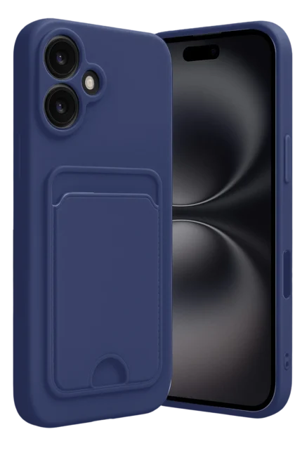 Uray store Apple iPhone 16 Kılıf Kelvin Kartvizitli Silikon - Lacivert