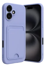 Uray store Apple iPhone 16 Kılıf Kelvin Kartvizitli Silikon - Lila
