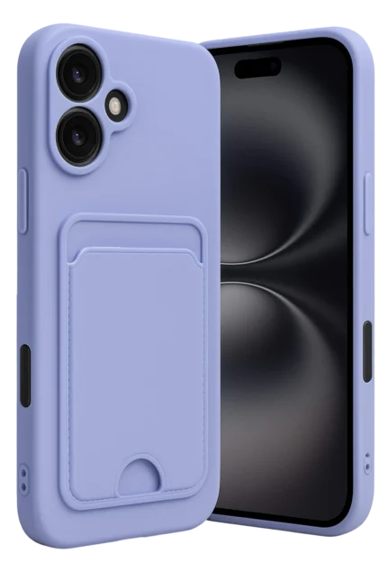 Uray store Apple iPhone 16 Kılıf Kelvin Kartvizitli Silikon - Lila