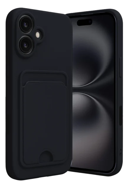 Uray store Apple iPhone 16 Kılıf Kelvin Kartvizitli Silikon - Siyah