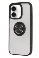 Uray store Apple iPhone 16 Kılıf Montreal Yüzüklü Silikon Kapak - Siyah - Görsel 2