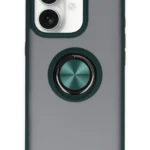 Uray store Apple iPhone 16 Kılıf Montreal Yüzüklü Silikon Kapak - Yeşil