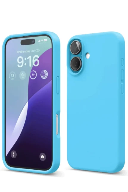 Uray store Apple iPhone 16 Kılıf Nano içi Kadife Silikon - Mavi