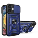 Uray store Apple iPhone 16 Kılıf Pars Lens Yüzüklü Silikon - Lacivert