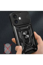 Uray store Apple iPhone 16 Kılıf Pars Lens Yüzüklü Silikon - Siyah - Görsel 3