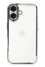 Uray store Apple iPhone 16 Kılıf Razer Lensli Silikon - Gümüş