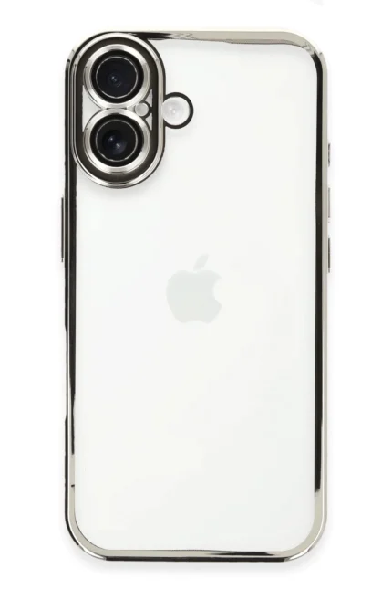 Uray store Apple iPhone 16 Kılıf Razer Lensli Silikon - Gümüş