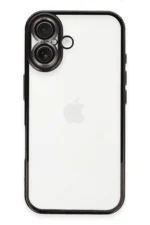 Uray store Apple iPhone 16 Kılıf Razer Lensli Silikon - Siyah
