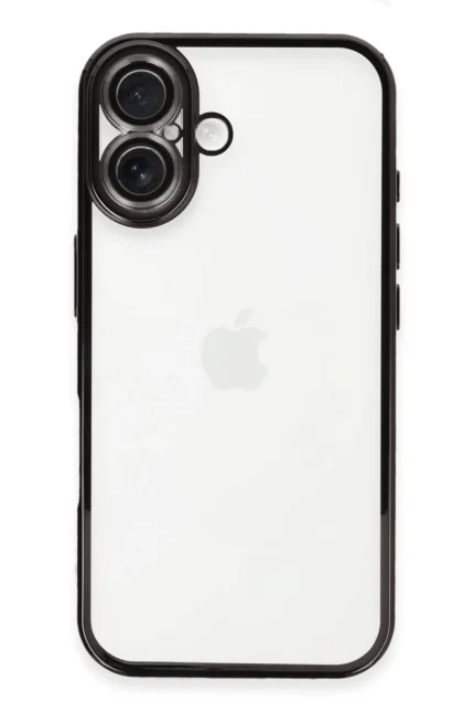 Uray store Apple iPhone 16 Kılıf Razer Lensli Silikon - Siyah