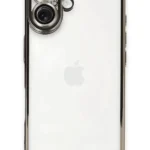 Uray store Apple iPhone 16 Kılıf Razer Lensli Silikon - Titanyum Gri