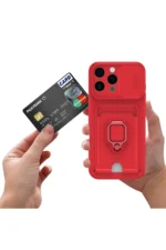 Uray store Apple iPhone 16 Kılıf Zuma Kartvizitli Yüzüklü Silikon - Pembe - Görsel 2
