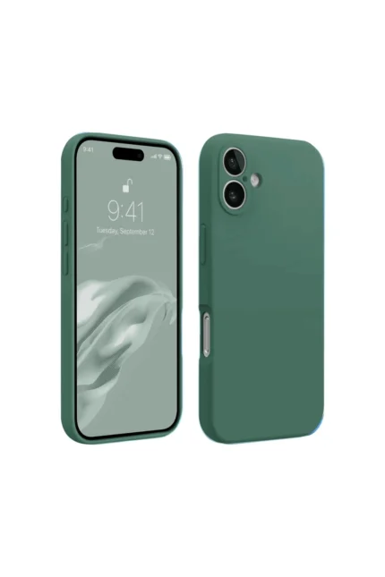 Uray store Apple iPhone 16 Plus Kılıf First Silikon - Koyu Yeşil