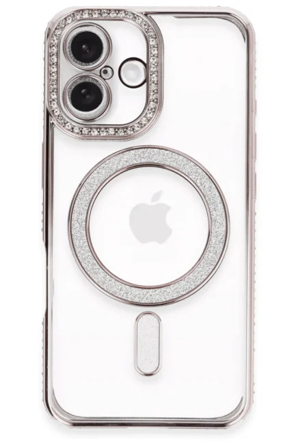 Uray store Apple iPhone 16 Plus Kılıf Joke Simli Magneticsafe Kılıf - Pembe