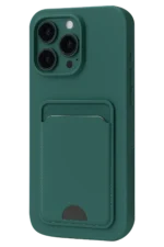 Uray store Apple iPhone 16 Plus Kılıf Kelvin Kartvizitli Silikon - Koyu Yeşil