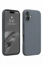 Uray store Apple iPhone 16 Plus Kılıf Nano içi Kadife Silikon - Gri