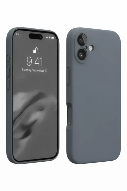 Uray store Apple iPhone 16 Plus Kılıf Nano içi Kadife Silikon - Gri