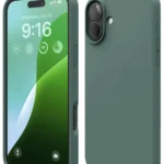 Uray store Apple iPhone 16 Plus Kılıf Nano içi Kadife Silikon - Koyu Yeşil