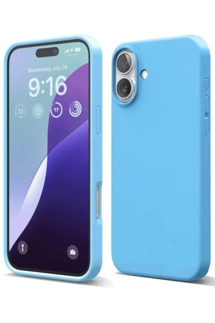 Uray store Apple iPhone 16 Plus Kılıf Nano içi Kadife Silikon - Mavi