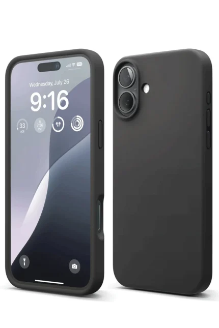 Uray store Apple iPhone 16 Plus Kılıf Nano içi Kadife Silikon - Siyah