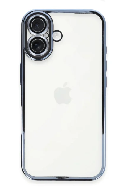 Uray store Apple iPhone 16 Plus Kılıf Razer Lensli Silikon - Açık Mavi