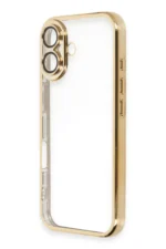 Uray store Apple iPhone 16 Plus Kılıf Razer Lensli Silikon - Gold - Görsel 2