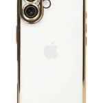 Uray store Apple iPhone 16 Plus Kılıf Razer Lensli Silikon - Gold