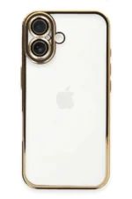 Uray store Apple iPhone 16 Plus Kılıf Razer Lensli Silikon - Gold