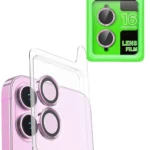 Uray store Apple iPhone 16 Plus Raze Metal Kamera Lens - Pembe