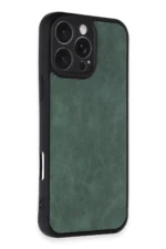 Uray store Apple iPhone 16 Pro Kılıf Aras Deri Kapak - Koyu Yeşil - Görsel 2