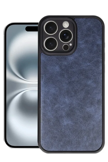 Uray store Apple iPhone 16 Pro Kılıf Aras Deri Kapak - Lacivert