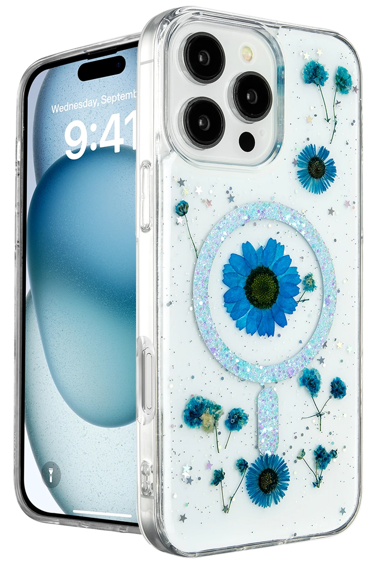 newface-iphone-16-pro-kilif-daisy-simli-magsafe-kapak-mavi-default Uray store Apple iPhone 16 Pro Kılıf Daisy Simli Magsafe Kapak - Mavi - Görsel 1