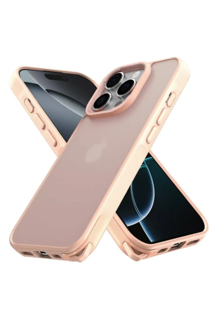 Uray store Apple iPhone 16 Pro Kılıf Elegant Kapak - Pudra