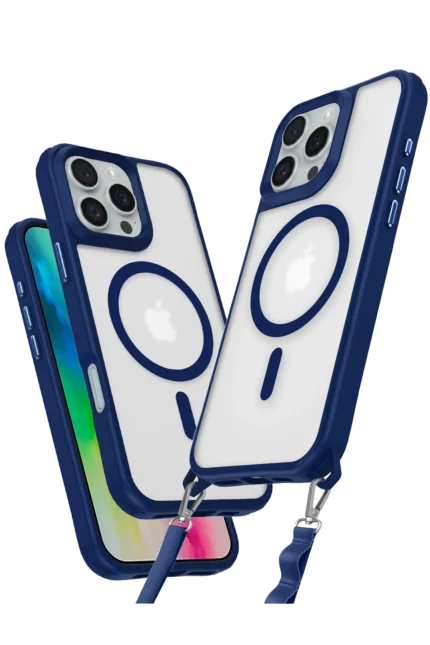 Uray store Apple iPhone 16 Pro Kılıf Enka Magsafe Silikon Kılıf - Lacivert