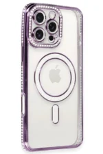 Uray store Apple iPhone 16 Pro Kılıf Joke Simli Magneticsafe Kılıf - Derin Mor