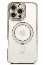 Uray store Apple iPhone 16 Pro Kılıf Joke Simli Magneticsafe Kılıf - Gold - Görsel 2