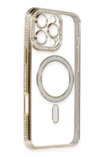 Uray store Apple iPhone 16 Pro Kılıf Joke Simli Magneticsafe Kılıf - Gold - Görsel 3