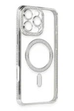 Uray store Apple iPhone 16 Pro Kılıf Joke Simli Magneticsafe Kılıf - Gümüş - Görsel 3