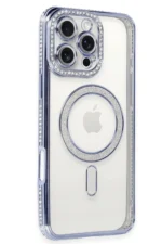 Uray store Apple iPhone 16 Pro Kılıf Joke Simli Magneticsafe Kılıf - Mavi