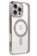 Uray store Apple iPhone 16 Pro Kılıf Joke Simli Magneticsafe Kılıf - Pembe