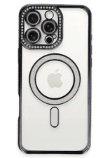 Uray store Apple iPhone 16 Pro Kılıf Joke Simli Magneticsafe Kılıf - Siyah - Görsel 2