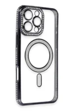 Uray store Apple iPhone 16 Pro Kılıf Joke Simli Magneticsafe Kılıf - Siyah - Görsel 3