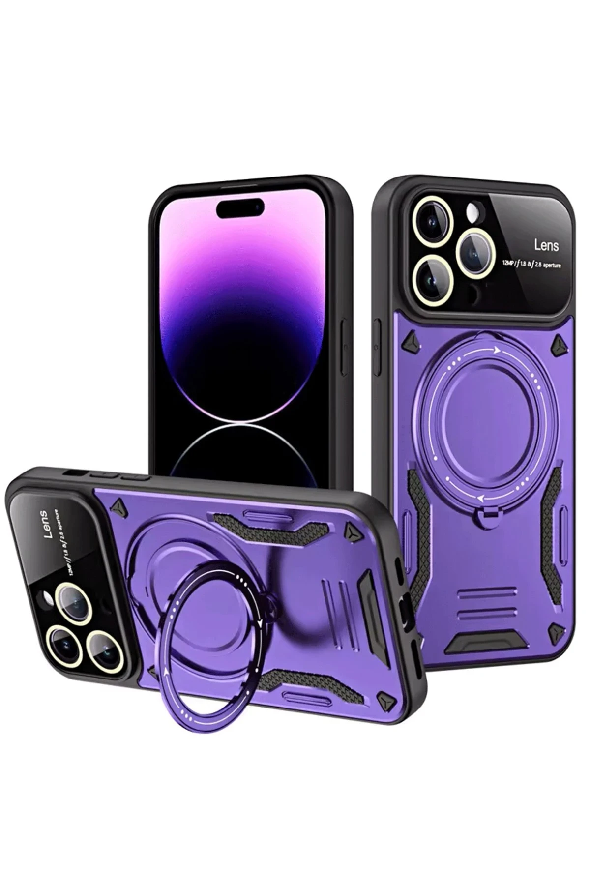 newface-iphone-16-pro-kilif-joy-lens-standli-kapak-mor-default Uray store Apple iPhone 16 Pro Kılıf Joy Lens Standlı Kapak - Mor - Görsel 1