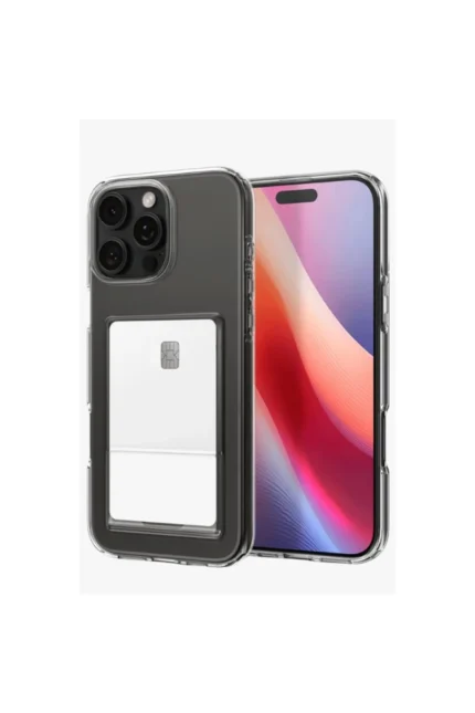 Uray store Apple iPhone 16 Pro Kılıf Kart Şeffaf Silikon - Şeffaf